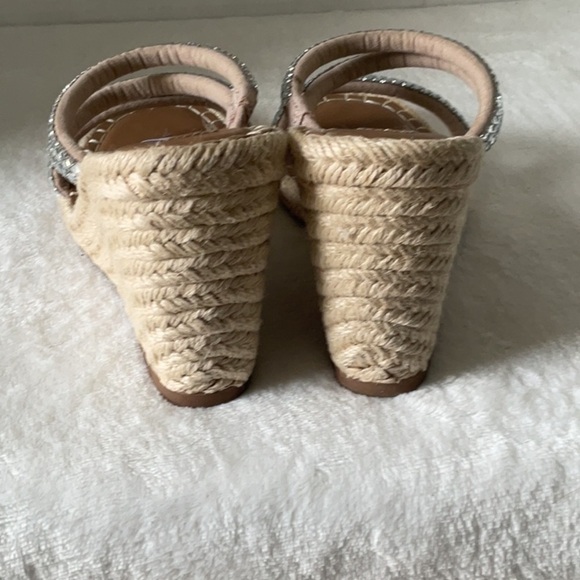 Steve Madden Silver Tan Wedge Sandals with Sparkling Straps - Picture 2 of 7